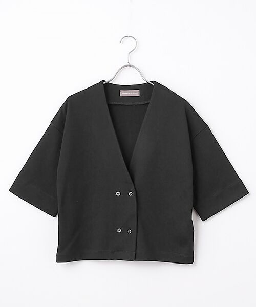 LOGEMENT DE CLAIRE / ロジュモンドクレール カーディガン・ボレロ | ダブル6分袖カーディガン（ブラック）