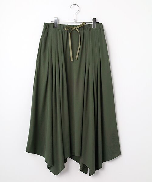 LOGEMENT DE CLAIRE / ロジュモンドクレール ロング・マキシ丈スカート | 【LOURMARIN】ハンカチーフヘムスカート（カーキ）