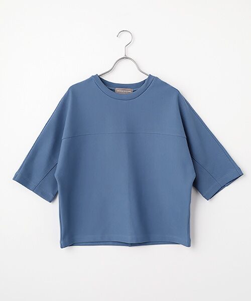 LOGEMENT DE CLAIRE / ロジュモンドクレール カットソー | 切り替え6分袖プルオーバー（ブルー）