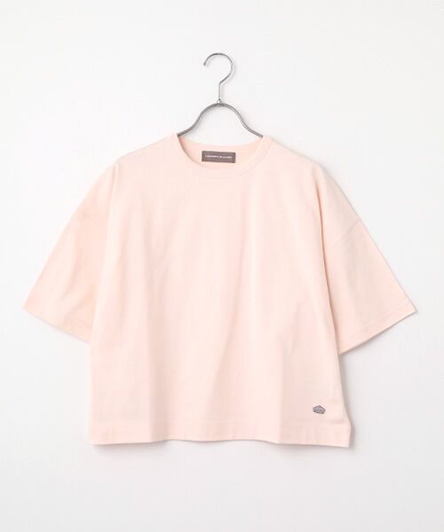 LOGEMENT DE CLAIRE / ロジュモンドクレール カットソー | 5分袖モックネックTシャツ（ライトピンク）