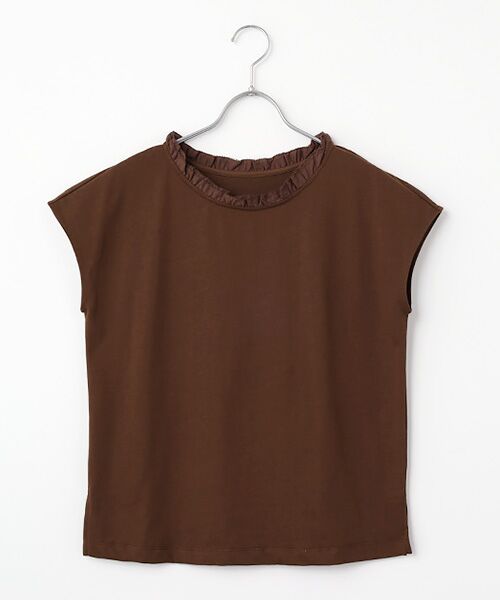 LOGEMENT DE CLAIRE / ロジュモンドクレール カットソー | 【LOURMARIN】フリル付きフレンチプルオーバー（ブラウン）