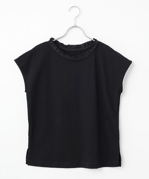 LOGEMENT DE CLAIRE / ロジュモンドクレール カットソー | 【LOURMARIN】フリル付きフレンチプルオーバー（ブラック）