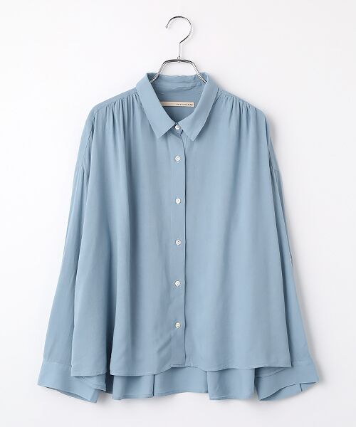 LOGEMENT DE CLAIRE / ロジュモンドクレール シャツ・ブラウス | 【レーヨンリネンボイルオーバーシャツ】（サックスブルー）