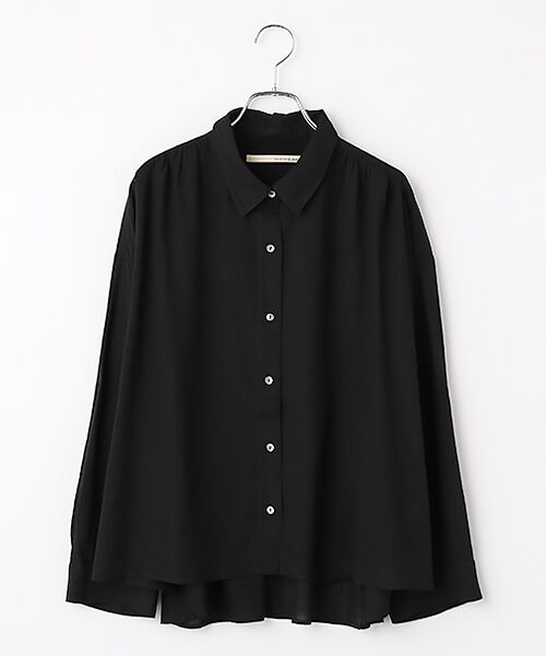 LOGEMENT DE CLAIRE / ロジュモンドクレール シャツ・ブラウス | 【レーヨンリネンボイルオーバーシャツ】（ブラック）