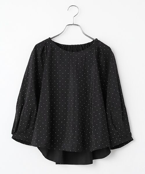 LOGEMENT DE CLAIRE / ロジュモンドクレール シャツ・ブラウス | 【アソートプリントランタンブラウス】（ブラック）