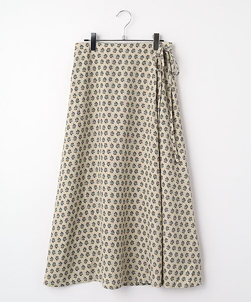 LOGEMENT DE CLAIRE / ロジュモンドクレール ロング・マキシ丈スカート | 【アソートプリントラップ風スカート】（ナチュラル）