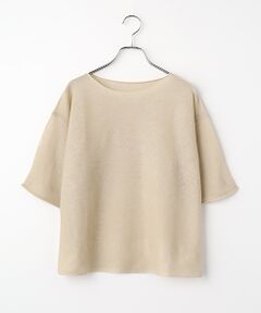 LOGEMENT DE CLAIRE / ロジュモンドクレール ニット・セーター | 【麻タッチ天竺ボートネックハーフスリーブプルオーバー】