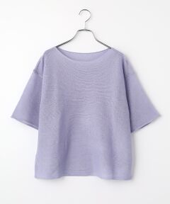 LOGEMENT DE CLAIRE / ロジュモンドクレール ニット・セーター | 【麻タッチ天竺ボートネックハーフスリーブプルオーバー】