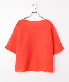 LOGEMENT DE CLAIRE / ロジュモンドクレール ニット・セーター | 【麻タッチ天竺ボートネックハーフスリーブプルオーバー】