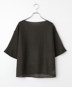 LOGEMENT DE CLAIRE / ロジュモンドクレール ニット・セーター | 【麻タッチ天竺ボートネックハーフスリーブプルオーバー】