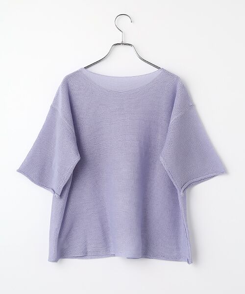 LOGEMENT DE CLAIRE / ロジュモンドクレール ニット・セーター | 【麻タッチ天竺ボートネックハーフスリーブプルオーバー】 | 詳細2