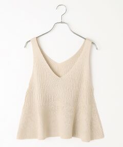 LOGEMENT DE CLAIRE / ロジュモンドクレール ベスト | 【麻タッチリブ＋片畦ペプラムベスト】