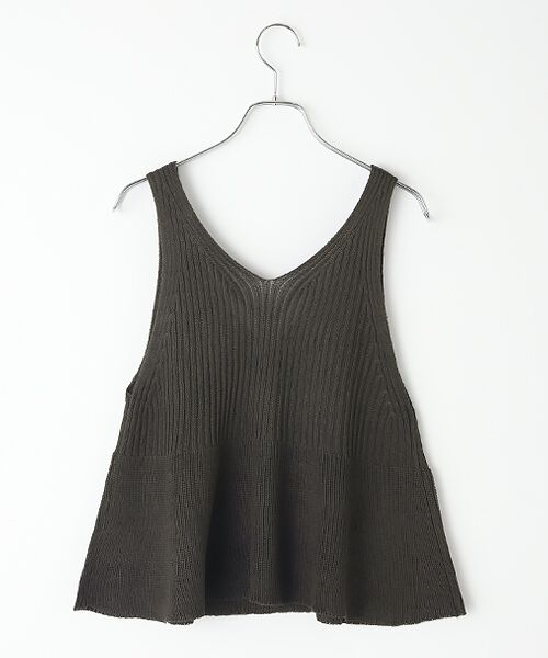 LOGEMENT DE CLAIRE / ロジュモンドクレール ベスト | 【麻タッチリブ＋片畦ペプラムベスト】 | 詳細2