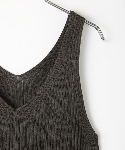 LOGEMENT DE CLAIRE / ロジュモンドクレール ベスト | 【麻タッチリブ＋片畦ペプラムベスト】 | 詳細3