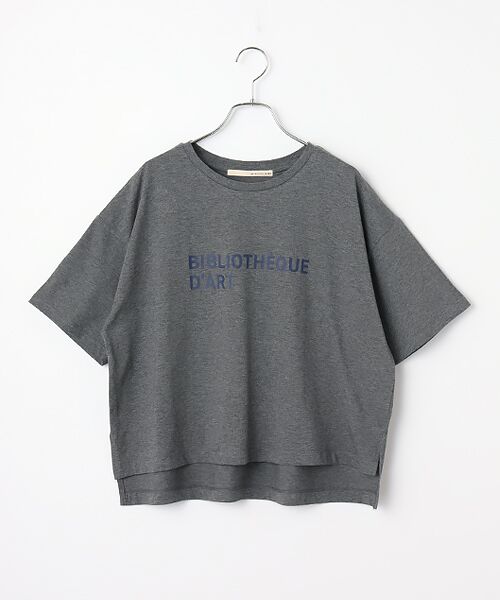LOGEMENT DE CLAIRE / ロジュモンドクレール カットソー | 【コットンロゴプリントtシャツ】（杢グレー）