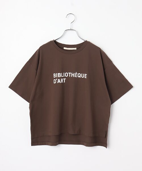 LOGEMENT DE CLAIRE / ロジュモンドクレール カットソー | 【コットンロゴプリントtシャツ】（ブラウン）