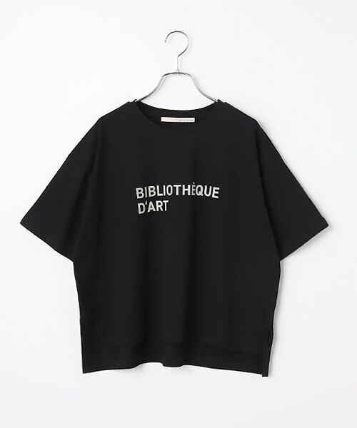 LOGEMENT DE CLAIRE / ロジュモンドクレール カットソー | 【コットンロゴプリントtシャツ】（ブラック）