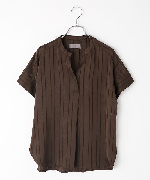 LOGEMENT DE CLAIRE / ロジュモンドクレール シャツ・ブラウス | スキッパータックシャツ（ブラウン）