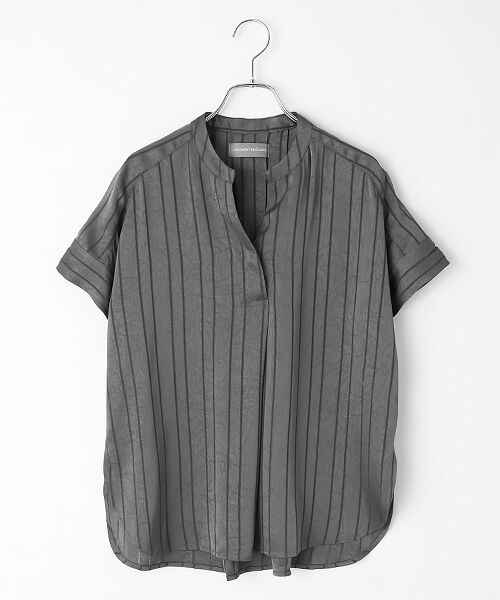 LOGEMENT DE CLAIRE / ロジュモンドクレール シャツ・ブラウス | スキッパータックシャツ（グレー）