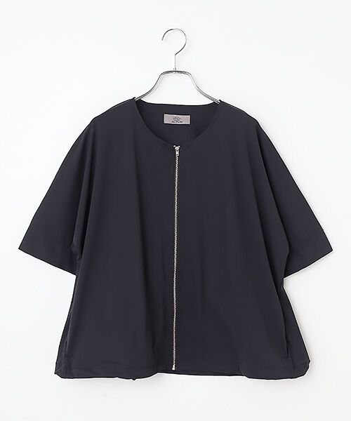 LOGEMENT DE CLAIRE / ロジュモンドクレール ブルゾン | 【Allease/オールイーズ】ハーフスリーブジップ（ブラック）
