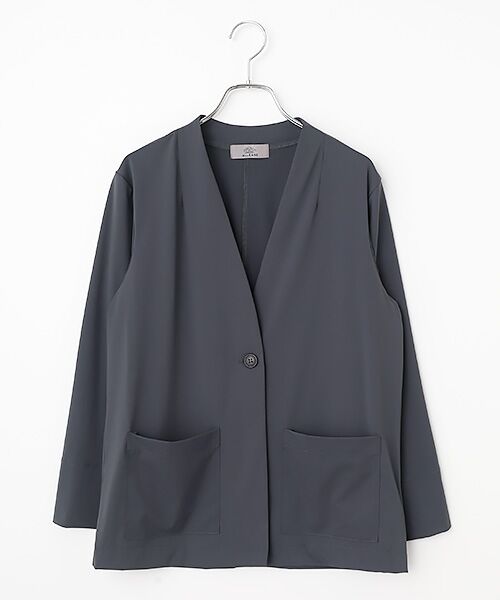 LOGEMENT DE CLAIRE / ロジュモンドクレール ノーカラージャケット | 【Allease/オールイーズ】ノーカラージャケット（チャコールグレー）