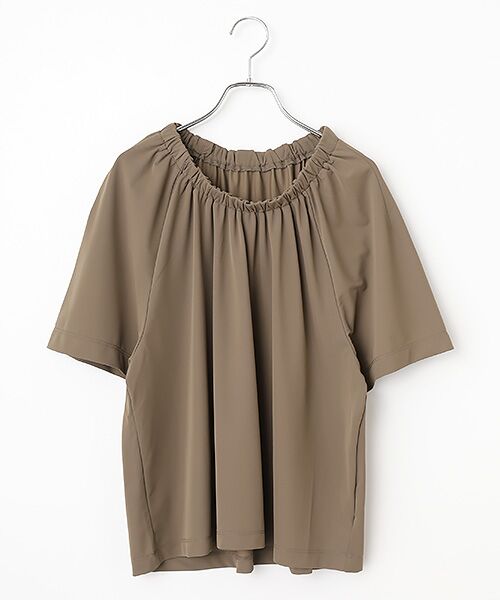 LOGEMENT DE CLAIRE / ロジュモンドクレール カットソー | 【Allease/オールイーズ】ギャザーカットブラウス（モカ）