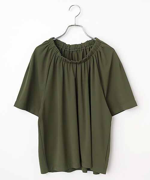 LOGEMENT DE CLAIRE / ロジュモンドクレール カットソー | 【Allease/オールイーズ】ギャザーカットブラウス（カーキ）