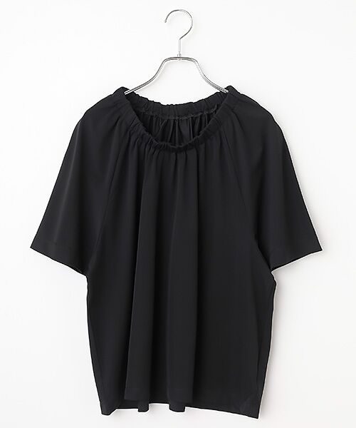 LOGEMENT DE CLAIRE / ロジュモンドクレール カットソー | 【Allease/オールイーズ】ギャザーカットブラウス（ブラック）