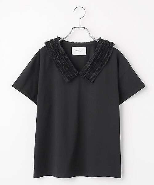 LOGEMENT DE CLAIRE / ロジュモンドクレール カットソー | 【LOURMARIN】フリルカラープルオーバー（ブラック）