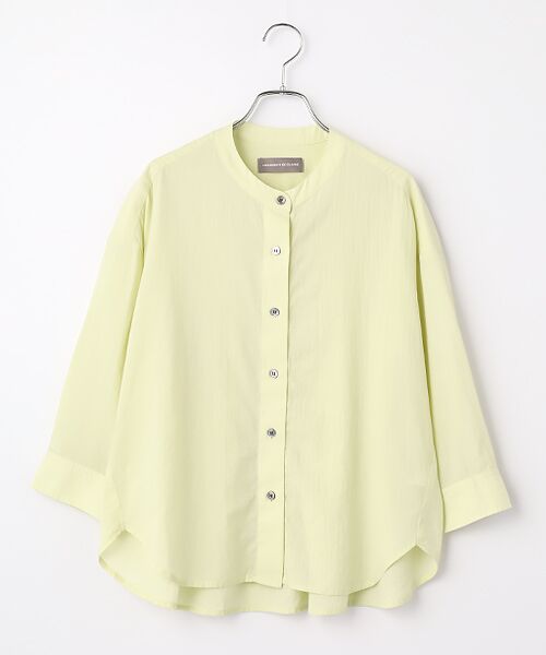 LOGEMENT DE CLAIRE / ロジュモンドクレール シャツ・ブラウス | 7分袖バンドカラーシャツ（イエロー）