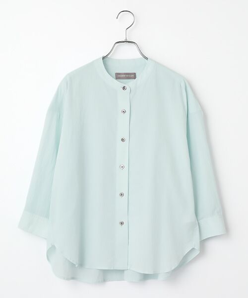 LOGEMENT DE CLAIRE / ロジュモンドクレール シャツ・ブラウス | 7分袖バンドカラーシャツ（ミント）