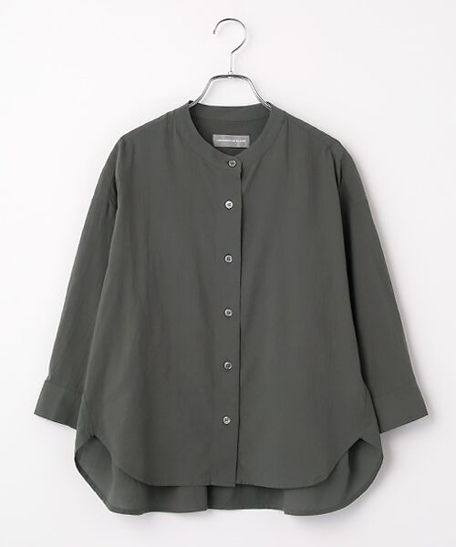 LOGEMENT DE CLAIRE / ロジュモンドクレール シャツ・ブラウス | 7分袖バンドカラーシャツ（グレー）