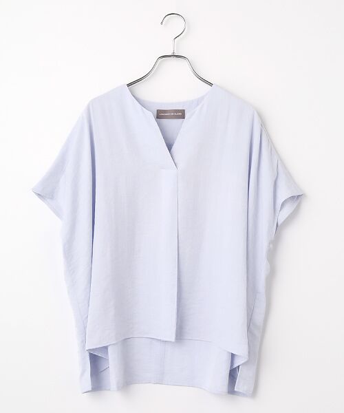 LOGEMENT DE CLAIRE / ロジュモンドクレール シャツ・ブラウス | キーネックブラウス（サックスブルー）