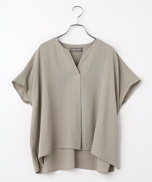 LOGEMENT DE CLAIRE / ロジュモンドクレール シャツ・ブラウス | キーネックブラウス（グレー）