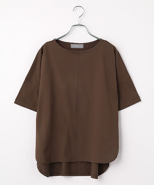 LOGEMENT DE CLAIRE / ロジュモンドクレール カットソー | ラウンドヘムボートネックプルオーバー（チョコ）