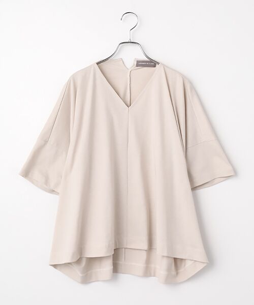 LOGEMENT DE CLAIRE / ロジュモンドクレール カットソー | Vネックワイドシルエットプルオーバー（ライトベージュ）