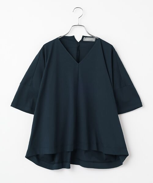 LOGEMENT DE CLAIRE / ロジュモンドクレール カットソー | Vネックワイドシルエットプルオーバー（ダークネイビー）