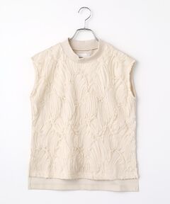 LOGEMENT DE CLAIRE / ロジュモンドクレール カットソー | 【LOURMARIN】テープチュール刺繍しゅうノースリーブ