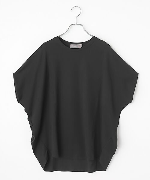 LOGEMENT DE CLAIRE / ロジュモンドクレール カットソー | タックショルダーラウンドヘムプルオーバー（ブラック）