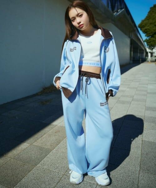 Lovetoxic / ラブトキシック その他パンツ | 【LTXC】【akane】【接触冷感/ひんやり】トラックパンツ（サックス）