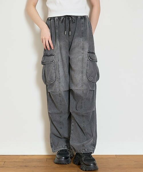 Lovetoxic / ラブトキシック その他パンツ | 【LTXC】【接触冷感/ひんやり】デニムカーゴパンツ（グレー）