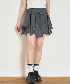 Lovetoxic / ラブトキシック ショート・ハーフ・半端丈パンツ | 【LTXC】シャツ巻き風デニムキュロット