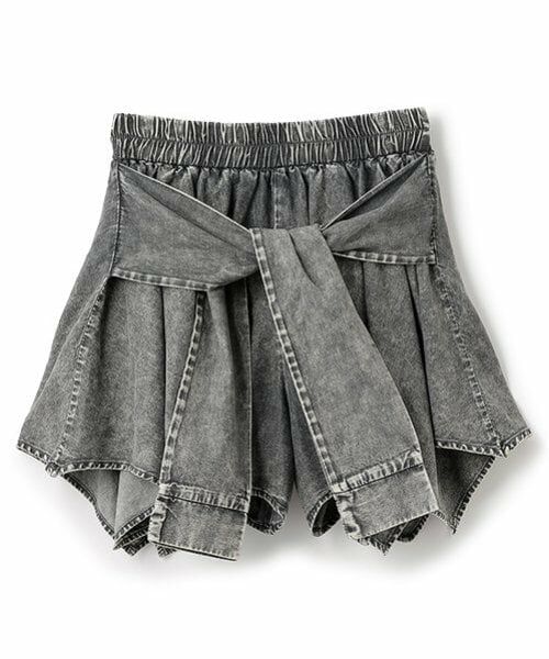 Lovetoxic / ラブトキシック ショート・ハーフ・半端丈パンツ | 【LTXC】シャツ巻き風デニムキュロット | 詳細5