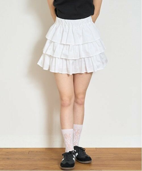 Lovetoxic / ラブトキシック ミニ・ひざ丈スカート | 【LTXC】ティアードフリルスカート（白）