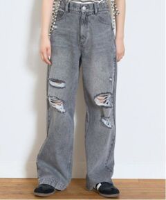 Lovetoxic / ラブトキシック その他パンツ | 【LTXC】ダメージデニムワイドパンツ