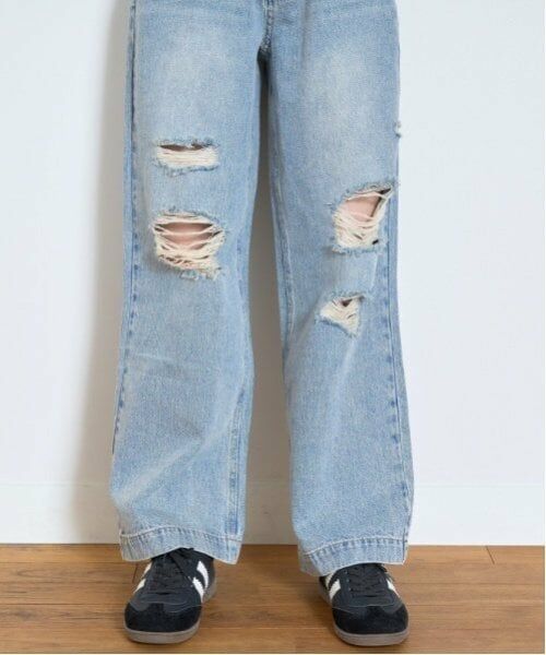 Lovetoxic / ラブトキシック その他パンツ | 【LTXC】ダメージデニムワイドパンツ | 詳細1
