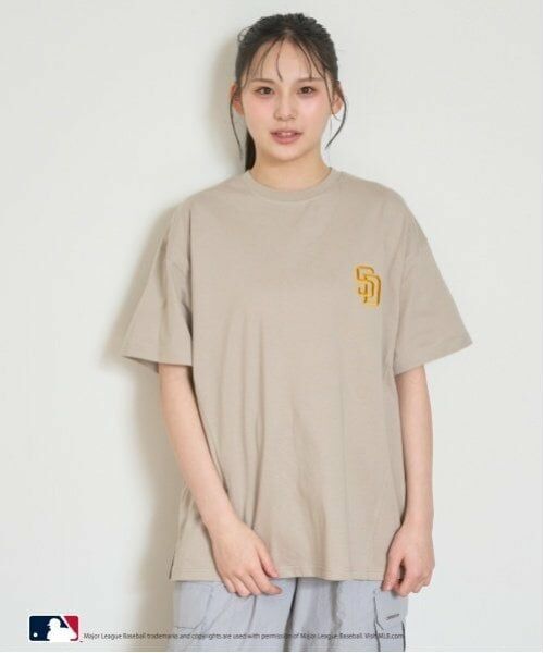 Lovetoxic / ラブトキシック Tシャツ | 【LTXC】【MLB】【吸水速乾/さらさら】【綿100％】ルーズTシャツ（ベージュ）