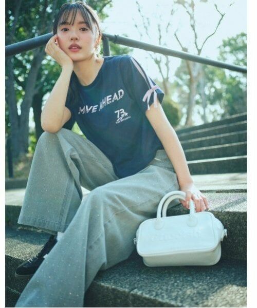 Lovetoxic / ラブトキシック Tシャツ | 【LTXC】【吸水速乾/さらさら】袖リボンゲームT（紺）