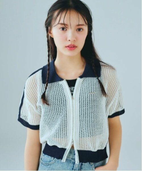 Lovetoxic / ラブトキシック カーディガン・ボレロ | 【LTXC】ラインメッシュカーデ（オフ ホワイト）