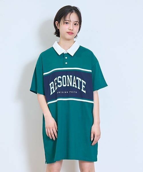 Lovetoxic / ラブトキシック ミニ丈・ひざ丈ワンピース | 【LTXC】【吸水速乾/さらさら】ラガーTワンピ（グリーン）